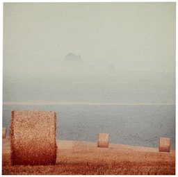 Amazon Brand – Stone & Beam Contemporary Gold and Grey Hay Bales Print Wall Art on Canvas, 24