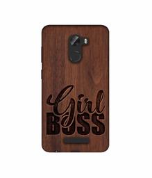 Amazon Brand - Solimo Designer Girl Boss On Wood 3D Printed Hard Back Case Mobile Cover for Gionee A1 Lite