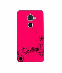 Amazon Brand - Solimo Designer Black Pattern on Pink 3D Printed Hard Back Case Mobile Cover for LeTV Le 2