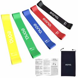 EONO by Amazon – weerstandsbanden anti-slip fitnessbanden 5er Set] met draagtas weerstandsbanden gymnastiekband voor fysiotherapie, revalidatie, stretching, thuis, fitness, yoga, spieropbouw