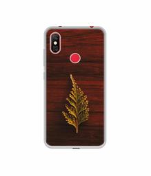 Amazon Brand - Solimo Designer Leaf on Wood UV Printed Soft Back Case Mobile Cover for Redmi Note 6 Pro