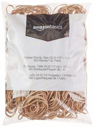 AmazonBasics – Bandas de goma (reacondicionamiento certificado), Paquete de 3, Bronceado, Tamaño: 33