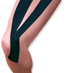 WellWear Kinesiology Tape Synthetic Y Strips, Black