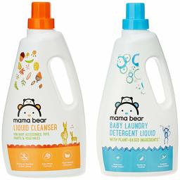 Amazon Brand - Mama Bear Plant Based Baby Laundry Detergent & Liquid Cleanser Combo - 1 L