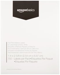 AmazonBasics Fast Peel Address Labels for Laser/Inkjet Printers, White, 1