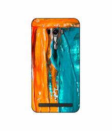 Amazon Brand - Solimo Designer Gold Yellow and Sky Blue Paint 3D Printed Hard Back Case Mobile Cover for Asus Zenfone Selfie ZD551KL