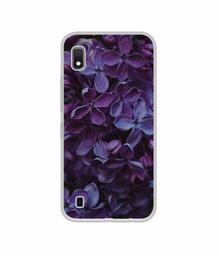 Amazon Brand - Solimo Designer Purple Flowers UV Printed Soft Back Case Mobile Cover for Samsung Galaxy A10