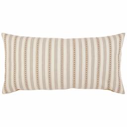 Amazon Brand – Stone & Beam Classic Accent Stripe Throw Pillow - 12 x 24 Inch, Gray / Gold