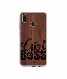 Amazon Brand - Solimo Designer Girl Boss On Wood UV Printed Soft Back Case Mobile Cover for Huawei Y9 (2019)