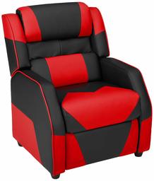 AmazonBasics, Black and Red Kids/Youth Gaming Recliner with Headrest and Back Pillow, 5+ Age Group