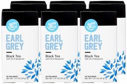 Amazon Brand - Happy Belly Tea Bags, Earl Grey, 20 Count (Pack of 6) (Previously Solimo)