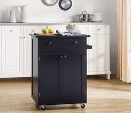 2L Lifestyle Newbury Wood Kitchen Cart, Small, Espresso