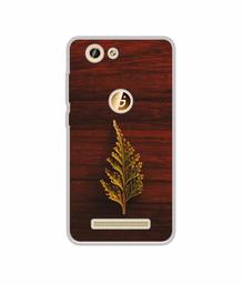 Amazon Brand - Solimo Designer Leaf on Wood UV Printed Soft Back Case Mobile Cover for Gionee F103 Pro