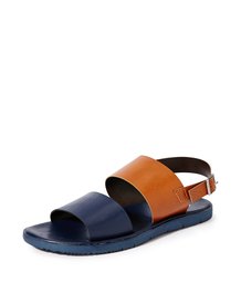 Amazon Brand - Symbol Men's Blue/Tan Sandals-6 UK/India (39 EU) (AZ-KY-317B)