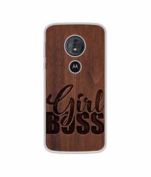 Amazon Brand - Solimo Designer Girl Boss On Wood UV Printed Soft Back Case Mobile Cover for Motorola Moto G6 Play/Motorola Moto E5