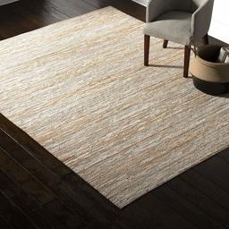 Amazon Brand – Rivet Leather and Metallic Faded Lines Rug, 7'6