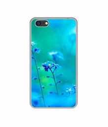 Amazon Brand - Solimo Designer Blue Flower UV Printed Soft Back Case Mobile Cover for Oppo A71