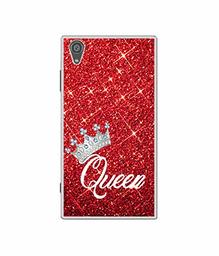 Amazon Brand - Solimo Designer Queen On Red Glitter UV Printed Soft Back Case Mobile Cover for Sony Xperia XA1 Plus