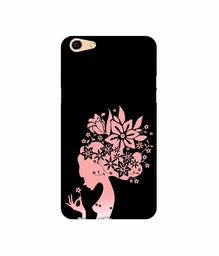 Amazon Brand - Solimo Designer Pink Color Lady Vector 3D Printed Hard Back Case Mobile Cover for Oppo F3