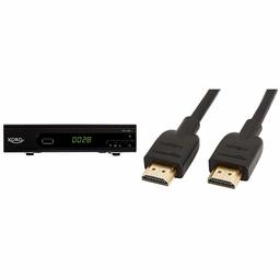 Xoro HRK 7659 HD Receiver für digitales Kabelfernsehen (HDMI, SCART, USB 2.0, LAN) und AmazonBasics Hochgeschwindigkeits-HDMI-Kabel 2.0, Ethernet, 3D, 4K-Videowiedergabe und ARC, 0,9 m