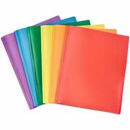 AmazonBasics Heavy Duty Plastic Folders with 2 Pockets for Letter Size Paper, Pack of 6