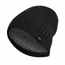 Eono Berretto Essential Berretti per Uomo Donna Unisex Cappello Invernale con Risvolto Morbido Berretti a Maglia Morbidi Caldi (Nera Fodera in Pile)