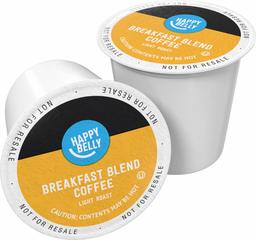 Amazon Brand - 24 Ct. Happy Belly Light Roast Coffee Pods, Breakfast Blend, Compatible with Keurig 2.0 K-Cup Brewers