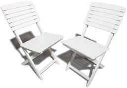 Strathwood Sheffield Folding Chairs, Set of 2, White