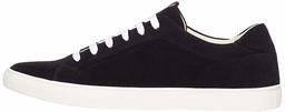 FIND Men's Suede Low-Top Sneakers, Black/White, 9 UK