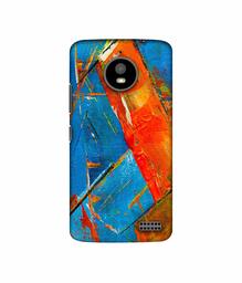 Amazon Brand - Solimo Designer Sky Blue and Orange Canvas 3D Printed Hard Back Case Mobile Cover for Motorola Moto E4