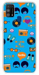 Amazon Brand - Solimo Designer Multicolor Blue Pattern Design Printed Soft Back Case Mobile Cover for Samsung Galaxy M31