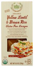 WHOLE FOODS MARKET Organic Yellow Lentil & Brown Rice Lasagna, 8.8 OZ