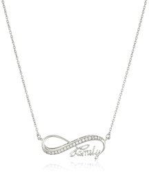 Amazon Collection925 Sterling Silver AAA Cubic Zirconia Infinity Family Necklace, 18