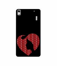 Amazon Brand - Solimo Designer Heart Shape Lady with Glitter 3D Printed Hard Back Case Mobile Cover for Lenovo K3 Note