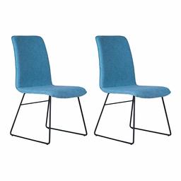 Marca Amazon - Alkove Hayes - conjunto de 2 cadeiras de sala de jantar, 51 x 61 x 92 cm, metal e azul