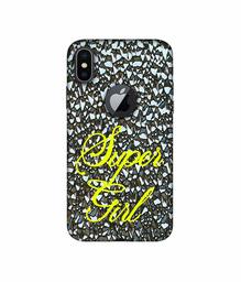 Amazon Brand - Solimo Designer Super Girl On Foil 3D Printed Hard Back Case Mobile Cover for Apple iPhone X (Logo Cut)