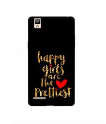 Amazon Brand - Solimo Designer Happy Girls are The Prettiest 3D Printed Hard Back Case Mobile Cover for Oppo F1