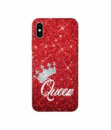 Amazon Brand - Solimo Designer Queen On Red Glitter 3D Printed Hard Back Case Mobile Cover for Apple iPhone Xs Max