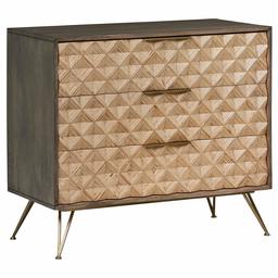 Amazon Brand – Rivet Modern Chest of Drawers with Diamond Pattern, 17.7 Inch Width, Natural