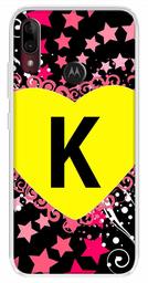 Amazon Brand - Solimo Designer Multicolor Heart Pattern Alphabet-K Printed Soft Back Case Mobile Cover for Motorola Moto E6s / Motorola Moto E6 Plus