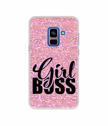 Amazon Brand - Solimo Designer Girl Boss On Pink Sparkle UV Printed Soft Back Case Mobile Cover for Samsung Galaxy A8 Plus (2018)