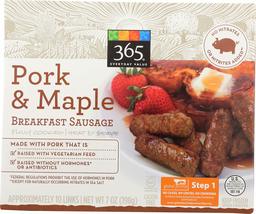 365 Everyday Value, Pork & Maple Breakfast Sausage, 10 ct (Frozen)