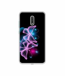 Amazon Brand - Solimo Designer Butterflies Neon Light UV Printed Soft Back Case Mobile Cover for Nokia 2.3