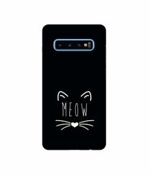 Amazon Brand - Solimo Designer Meow 3D Printed Hard Back Case Mobile Cover for Samsung Galaxy S10 Plus