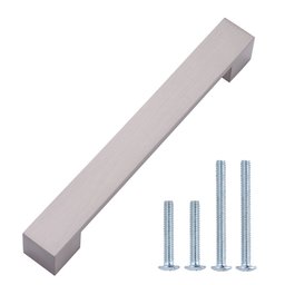 AmazonBasics - hoekgreep, meubelgreep, kort, modern, 19,2 cm lengte Verpakking van 10 stuks. 19,2 cm (16 cm Lochmitte zu Lochmitte) Satinierter Nickel