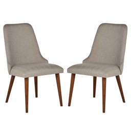 Amazon Brand – Rivet Federal Mid-Century Modern Wood Dining Room Kitchen Chairs, Set of 2, Grey