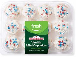 Fresh Brand – Patriotic Vanilla Mini Cupcakes, 10 oz (12 ct)