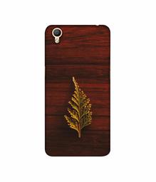 Amazon Brand - Solimo Designer Leaf on Wood 3D Printed Hard Back Case Mobile Cover for Oppo A37