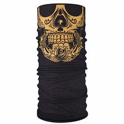 Seamless Neck Gaiter,JSPA Face Mask Bandana Magic Headband Elastic Face Mouth Cover for Running, Hiking, Fishing Motorcycle Sun Dust Wind Protection Durable Tube Seamless Skeleton Face Shield