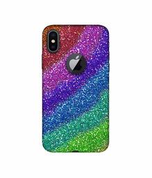 Amazon Brand - Solimo Designer Multicolor Sparkle 3D Printed Hard Back Case Mobile Cover for Apple iPhone X (Logo Cut)